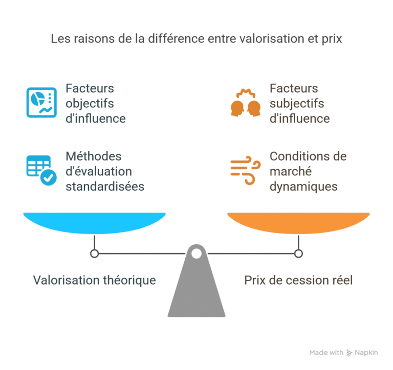 Facteurs de différences entre prix de cession et valorisation entreprise
